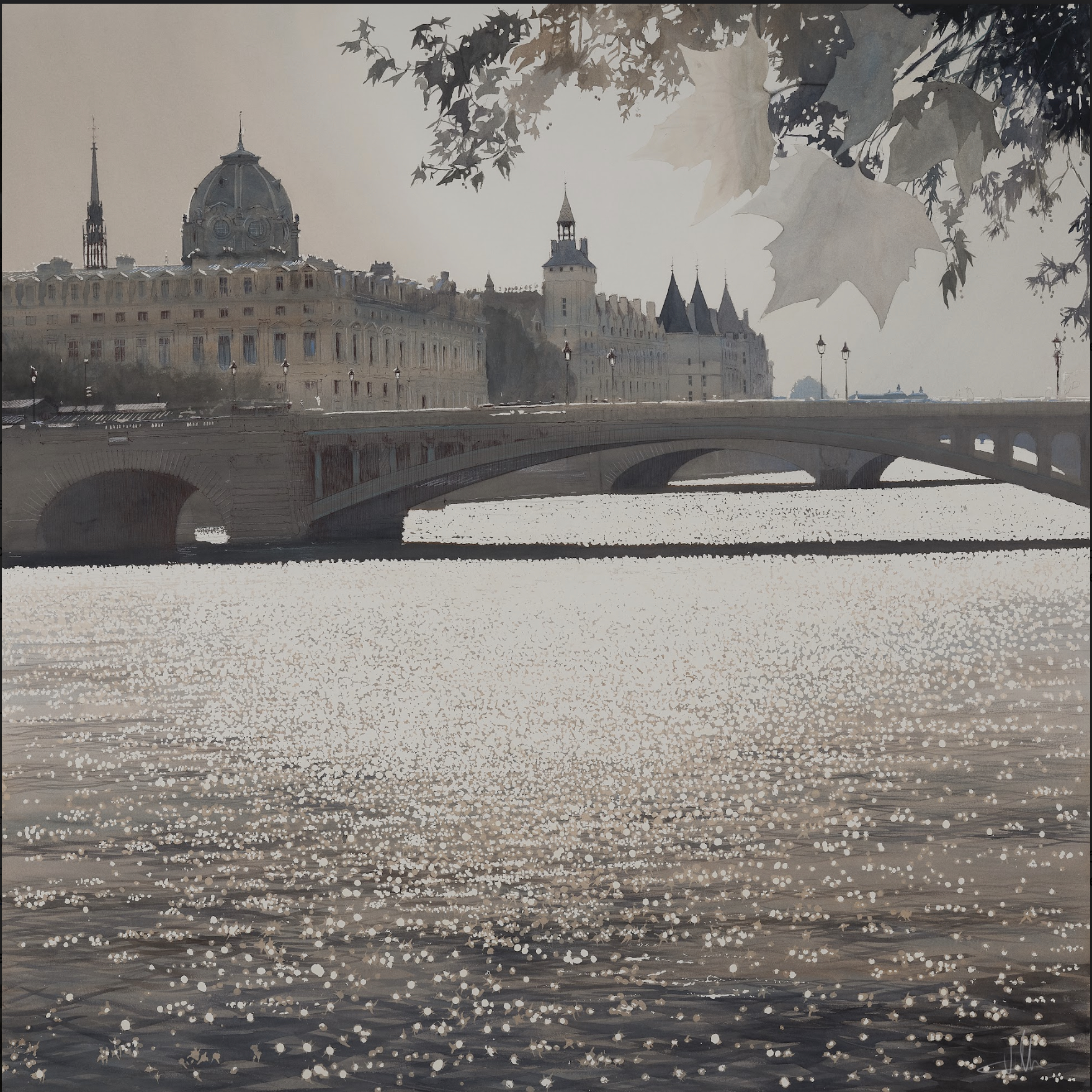 Paris Pont Notre-Dame Lithography charles villeneuve clementine de forton gallery